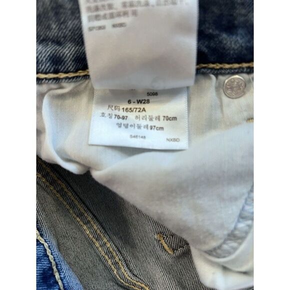 Levis Denizen High Rise Distressed‎ Cutoff Denim Shorts Size 6 - Picture 6 of 6